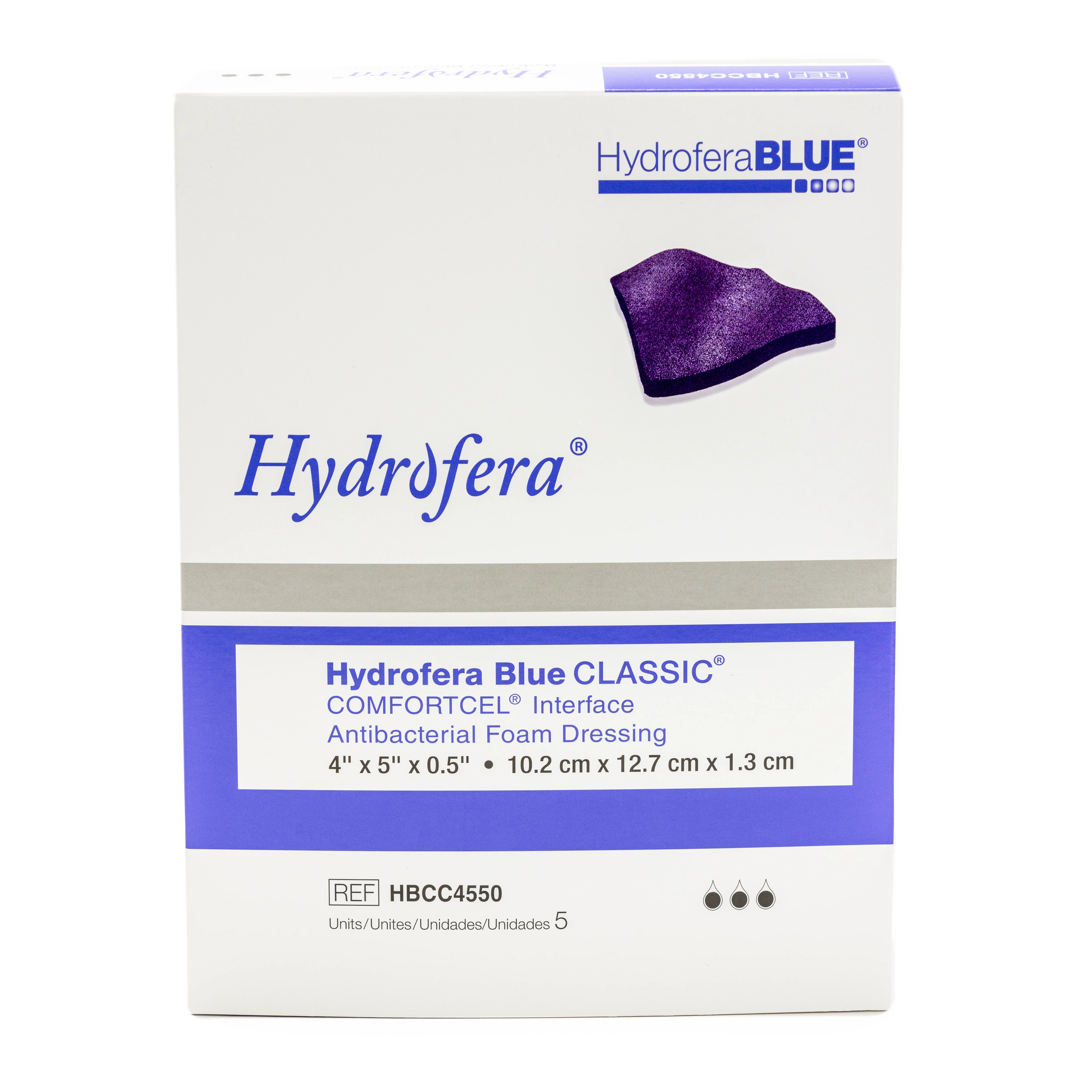 Hydrofera Blue COMFORTCEL product packaging box